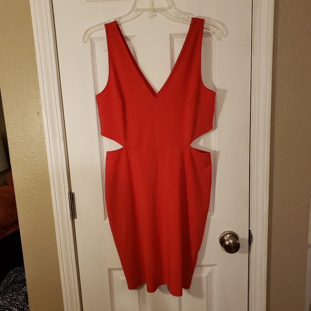 Express Red Cutout Cocktail Minidress